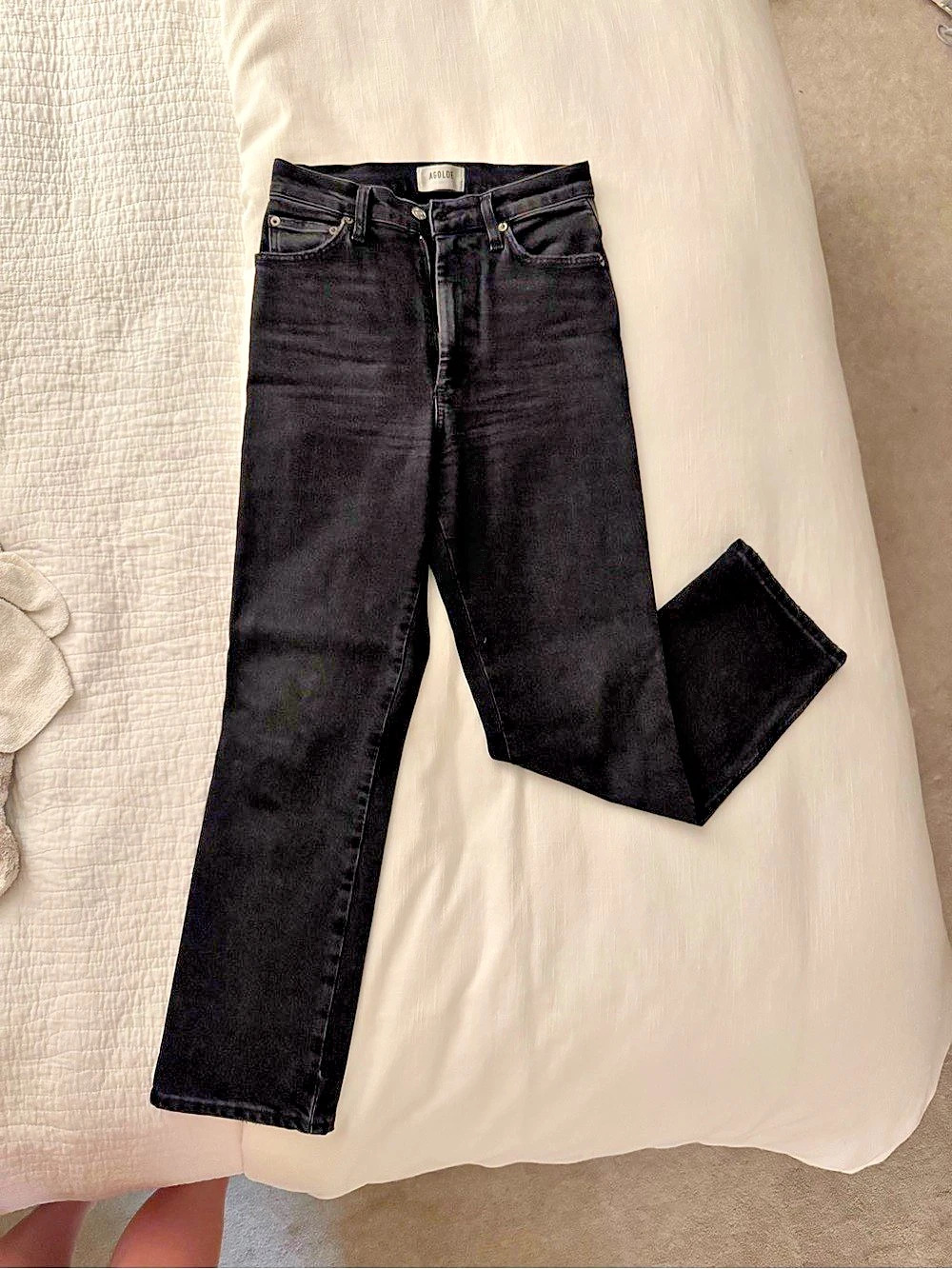 Agolde 90's Pinch Waist High Rise Straight Jeans Black Waist 26